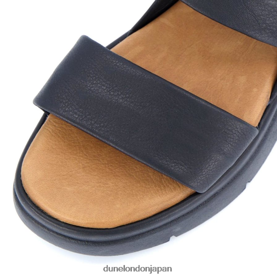 位置 パッド入りフラットフォームサンダル 黒 女性 Dune London 4JB82R389