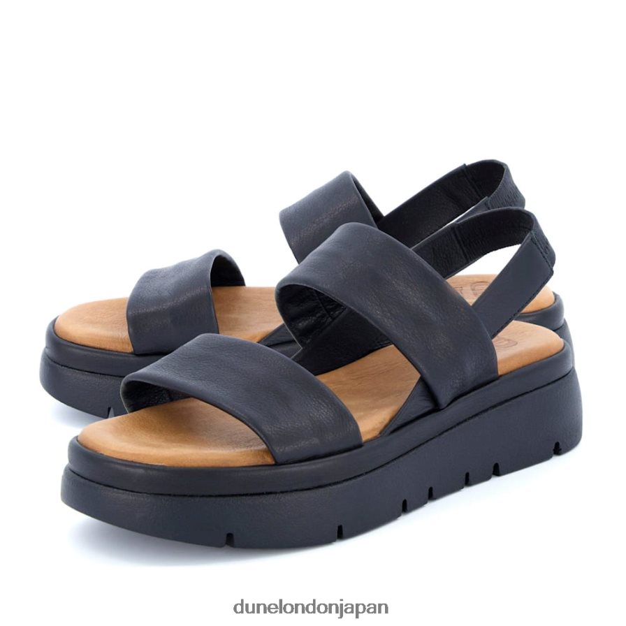 位置 パッド入りフラットフォームサンダル 黒 女性 Dune London 4JB82R389