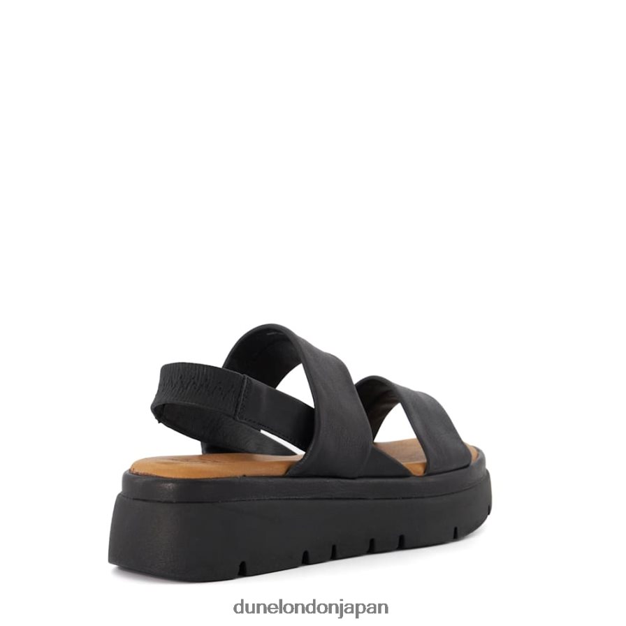 位置 パッド入りフラットフォームサンダル 黒 女性 Dune London 4JB82R389