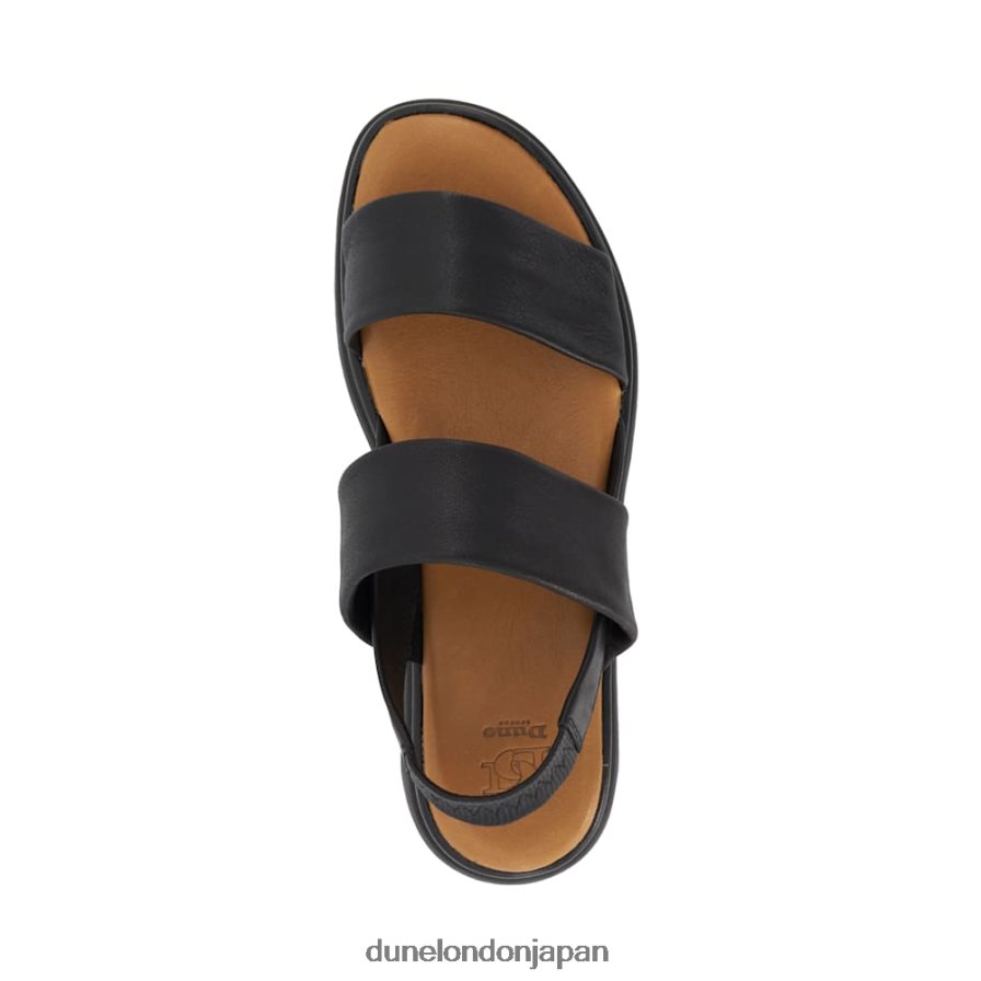 位置 パッド入りフラットフォームサンダル 黒 女性 Dune London 4JB82R389