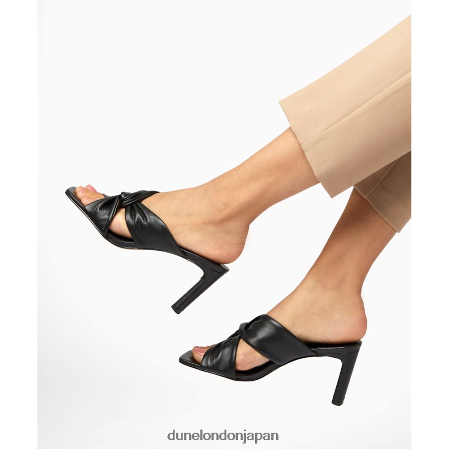 磁石 ツイストノットミュール 黒 女性 Dune London 4JB82R390