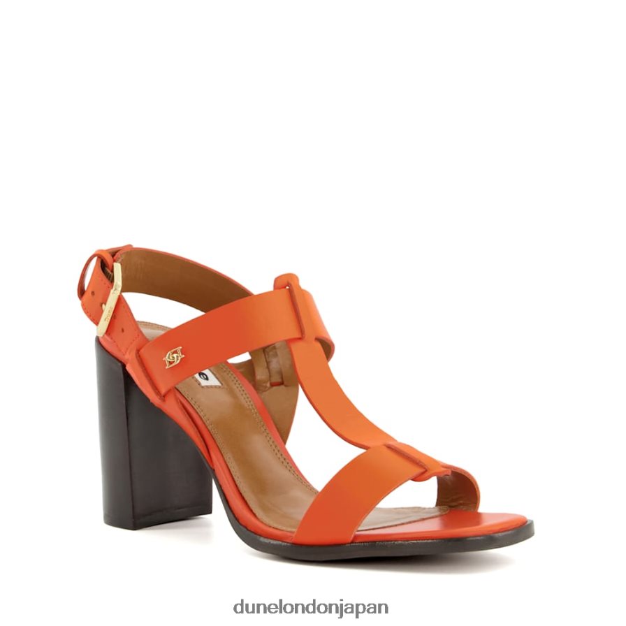 ジェイシー ブロックヒール スリングバックサンダル オレンジ 女性 Dune London 4JB82R4