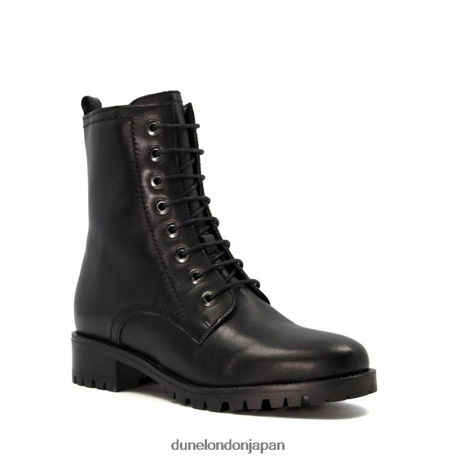 プレストーン クリートソール レザー ハイカーブーツ 黒 女性 Dune London 4JB82R400