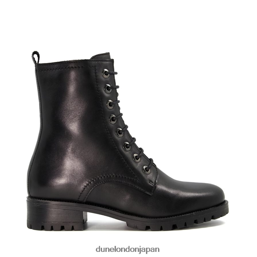 プレストーン クリートソール レザー ハイカーブーツ 黒 女性 Dune London 4JB82R400