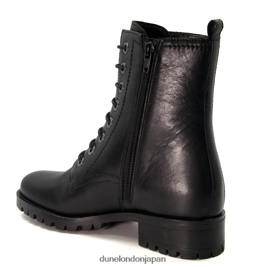 プレストーン クリートソール レザー ハイカーブーツ 黒 女性 Dune London 4JB82R400