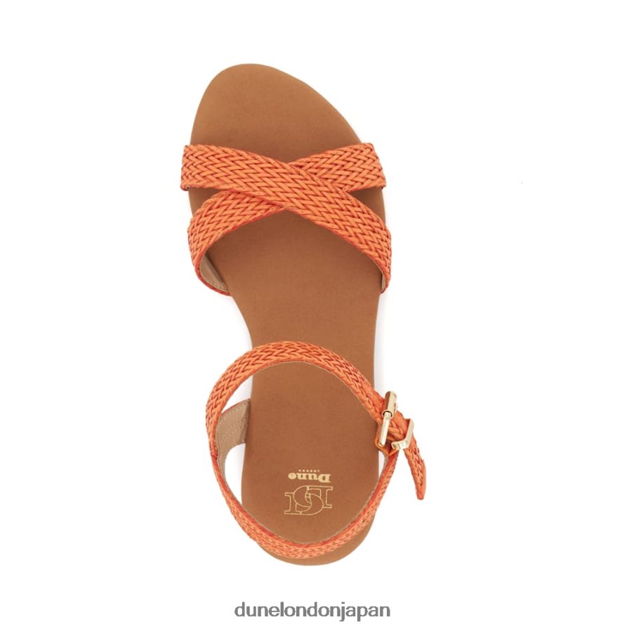 ラリサ ウーブンストラップ フラットサンダル オレンジ 女性 Dune London 4JB82R401