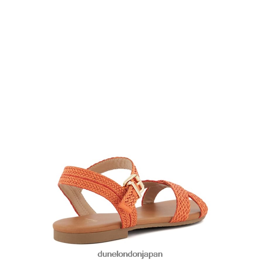 ラリサ ウーブンストラップ フラットサンダル オレンジ 女性 Dune London 4JB82R401