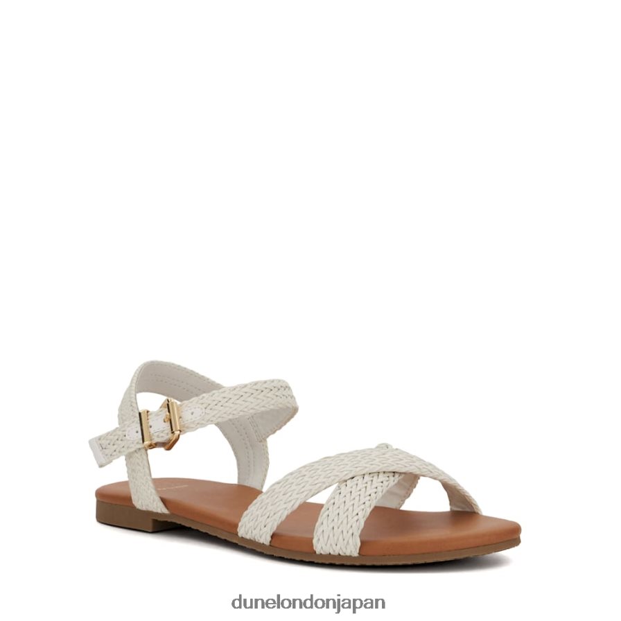 ラリサ ウーブンストラップ フラットサンダル 白 女性 Dune London 4JB82R405