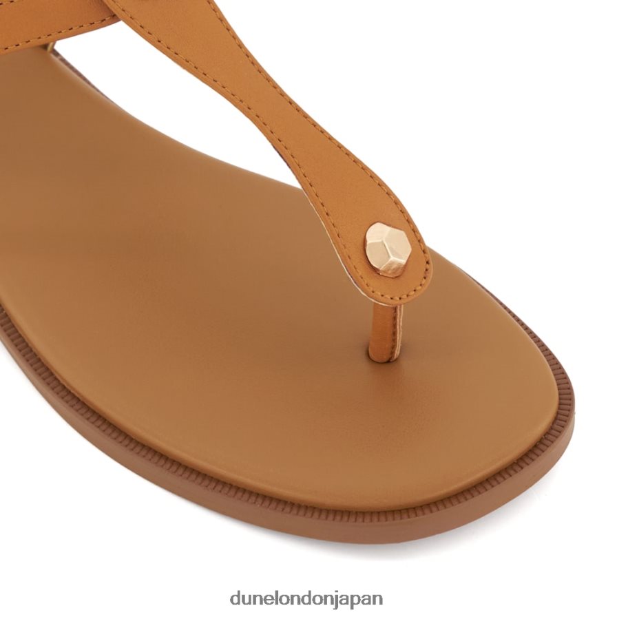 後で レザーフラットサンダル 黄褐色 女性 Dune London 4JB82R406