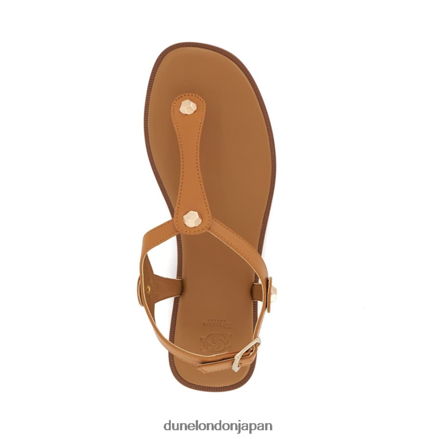 後で レザーフラットサンダル 黄褐色 女性 Dune London 4JB82R406