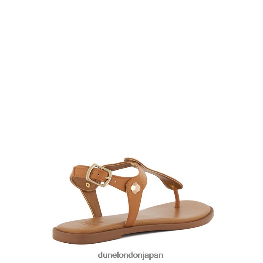 後で レザーフラットサンダル 黄褐色 女性 Dune London 4JB82R406