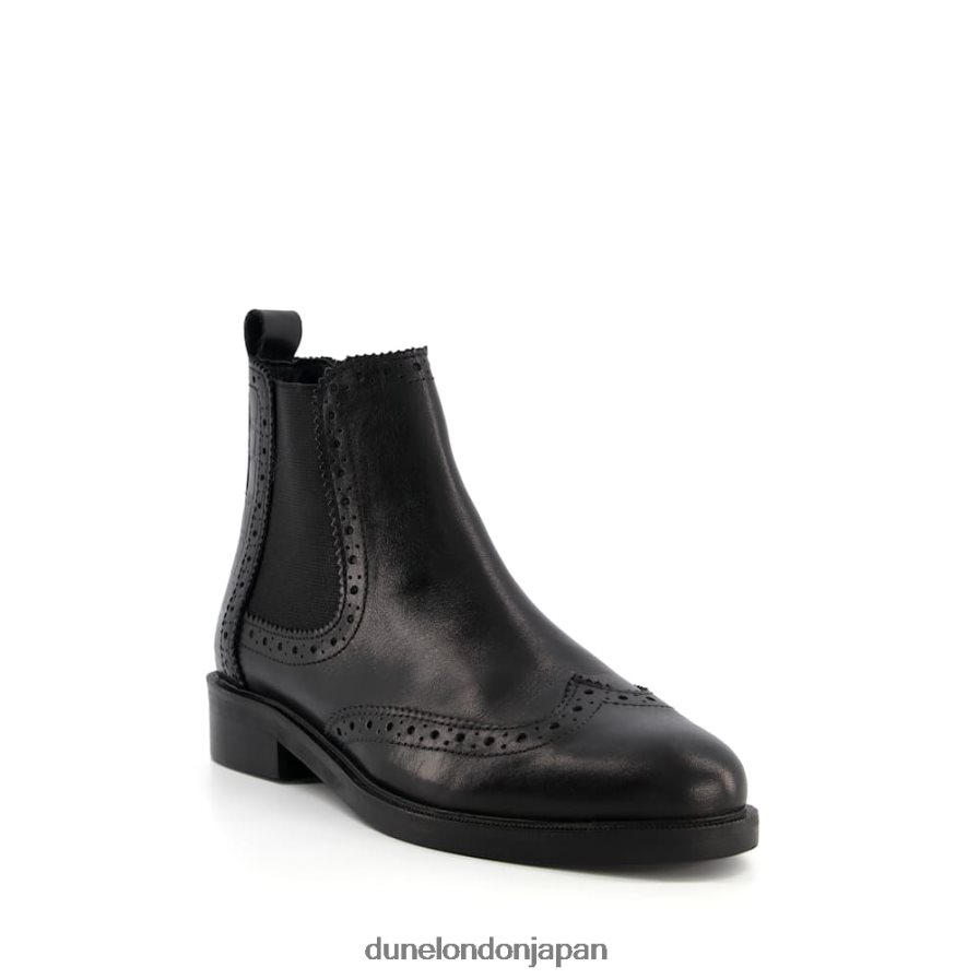 クエスト ブローグディテール チェルシーブーツ 黒 女性 Dune London 4JB82R409