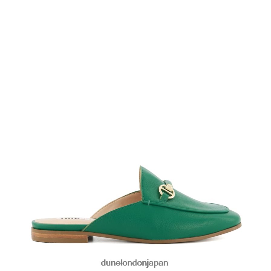 本物 バックレススナッフルトリム ローファー 緑 女性 Dune London 4JB82R415