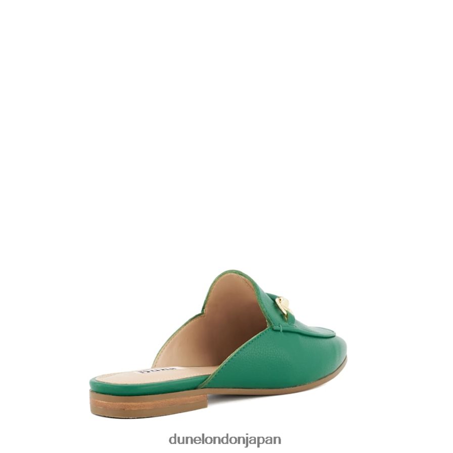 本物 バックレススナッフルトリム ローファー 緑 女性 Dune London 4JB82R415