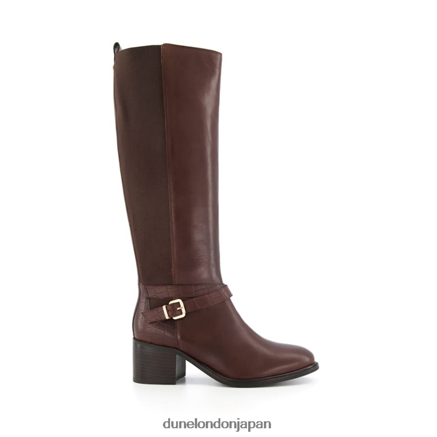 チルディング ニーハイアンクルストラップブーツ 茶色 女性 Dune London 4JB82R417