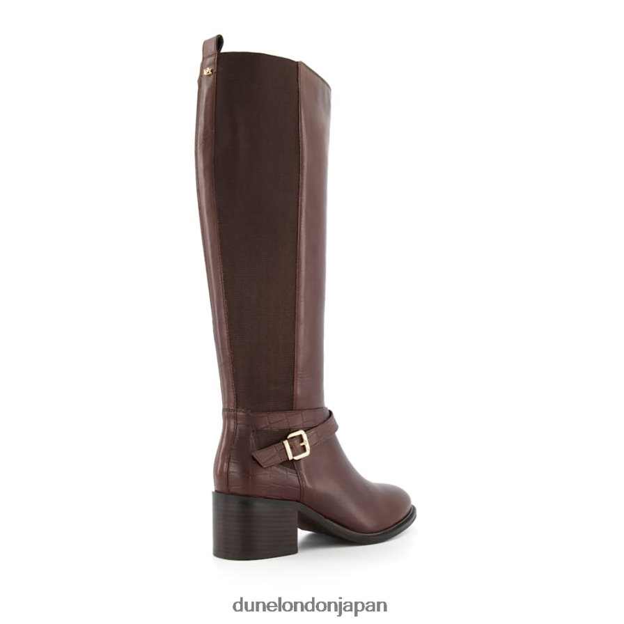 チルディング ニーハイアンクルストラップブーツ 茶色 女性 Dune London 4JB82R417