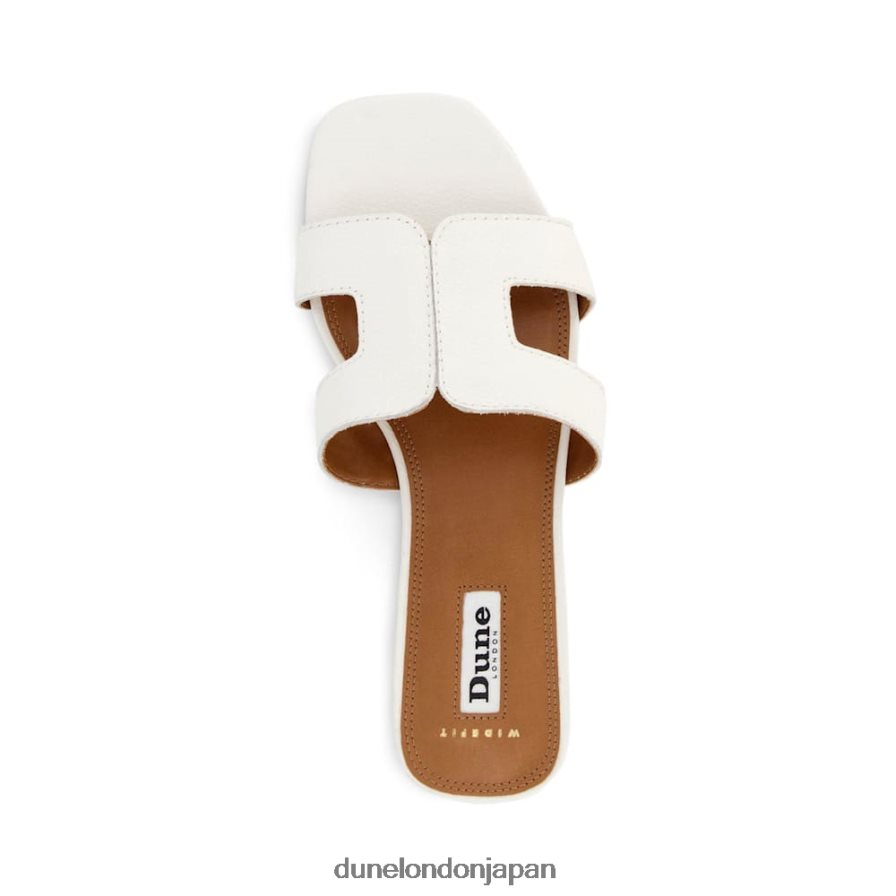 ルーペ ワイドフィットスマートスライダーサンダル 白 女性 Dune London 4JB82R418