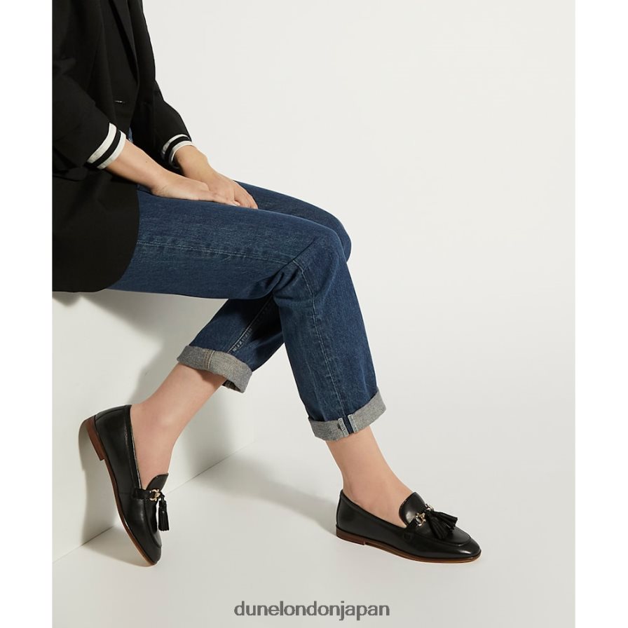 ジャーダ スナッフル＆タッセルトリム ローファー 黒 女性 Dune London 4JB82R419
