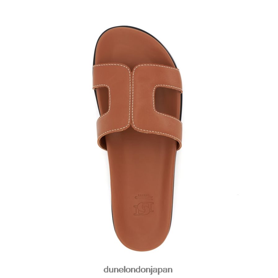 ルーパ トップステッチディテール コンフォートフットベッド スライダーサンダル 黄褐色 女性 Dune London 4JB82R426