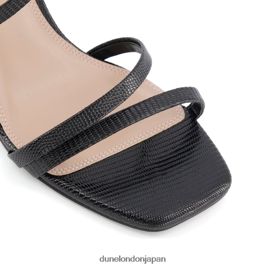 ミュージカル スクエアトゥ ハイヒール サンダル 黒 女性 Dune London 4JB82R434