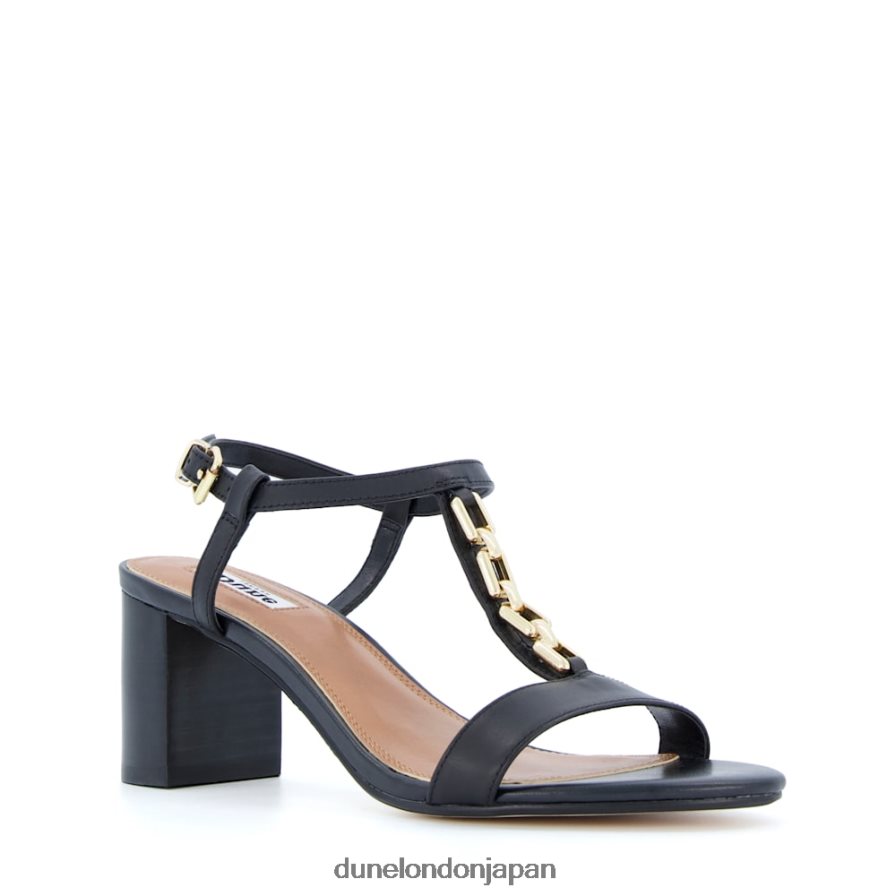 ただ チェーンディテールサンダル 黒 女性 Dune London 4JB82R436