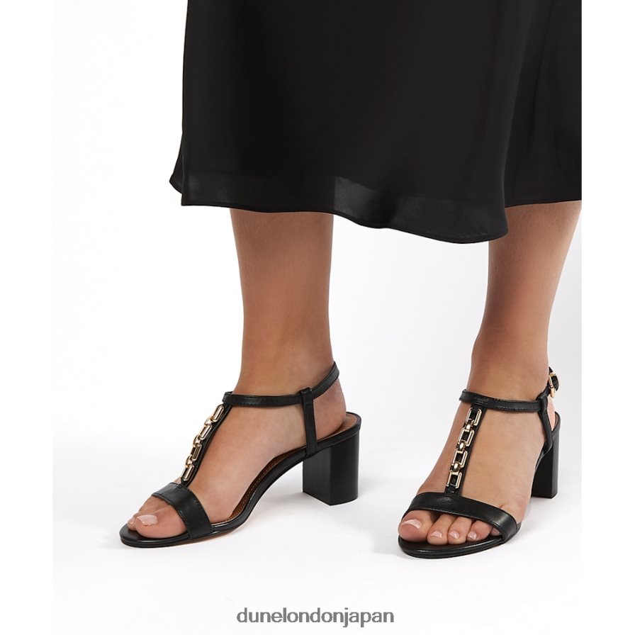 ただ チェーンディテールサンダル 黒 女性 Dune London 4JB82R436