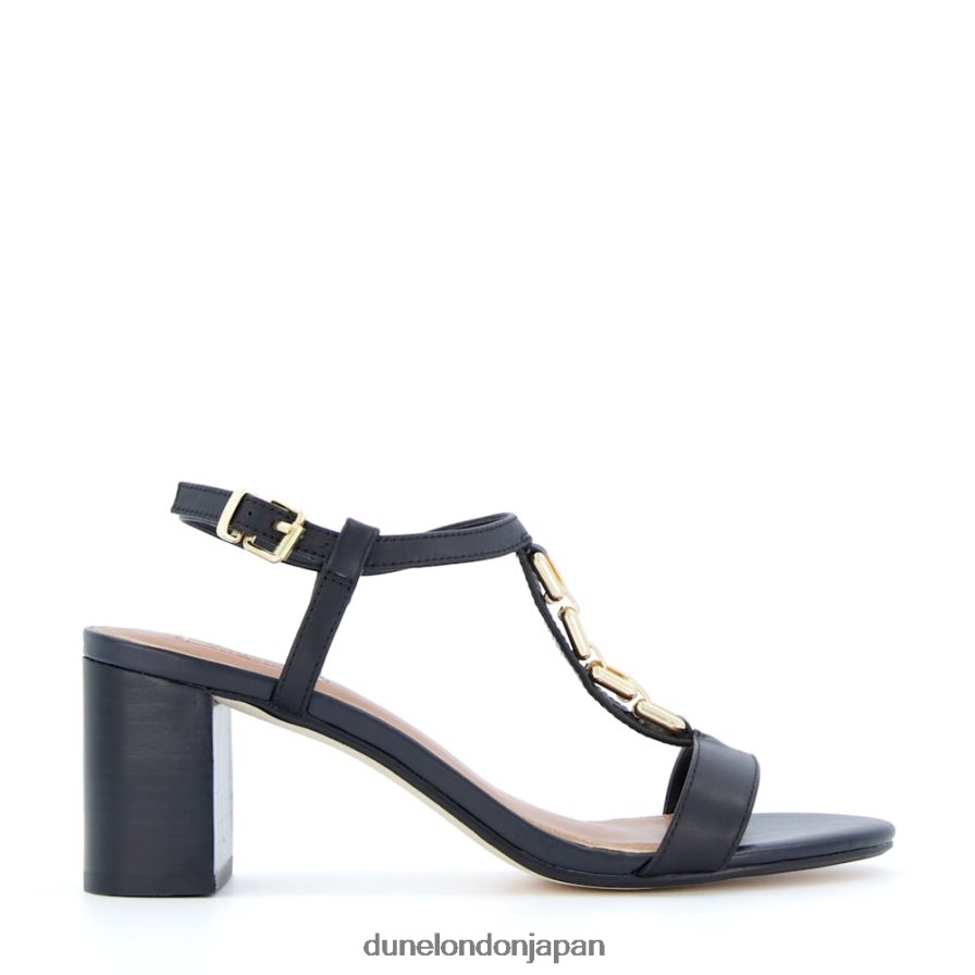 ただ チェーンディテールサンダル 黒 女性 Dune London 4JB82R436