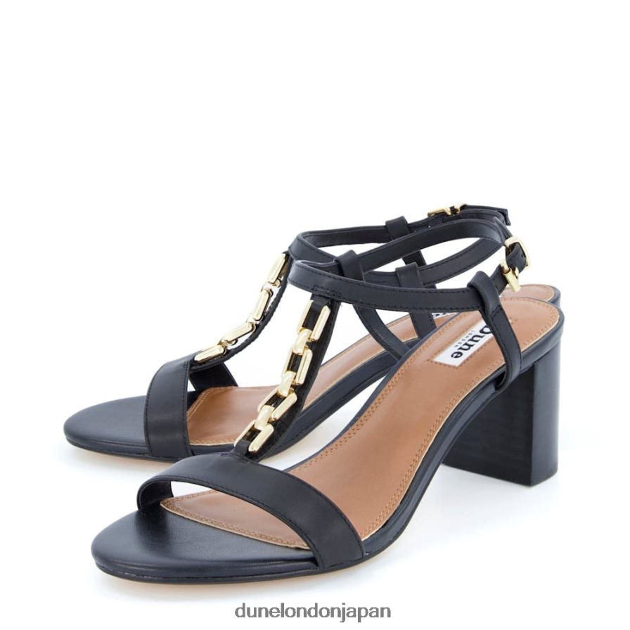ただ チェーンディテールサンダル 黒 女性 Dune London 4JB82R436