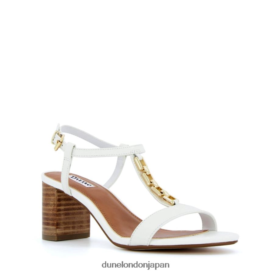 ただ チェーンディテールサンダル 白 女性 Dune London 4JB82R437