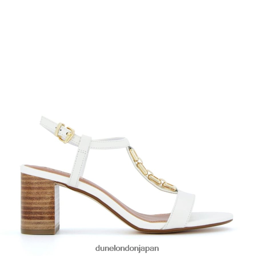 ただ チェーンディテールサンダル 白 女性 Dune London 4JB82R437