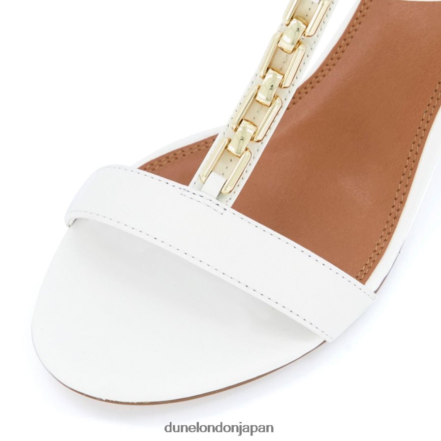 ただ チェーンディテールサンダル 白 女性 Dune London 4JB82R437