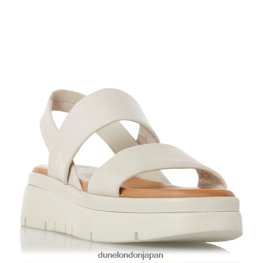 位置 パッド入りフラットフォームサンダル 生成り 女性 Dune London 4JB82R438