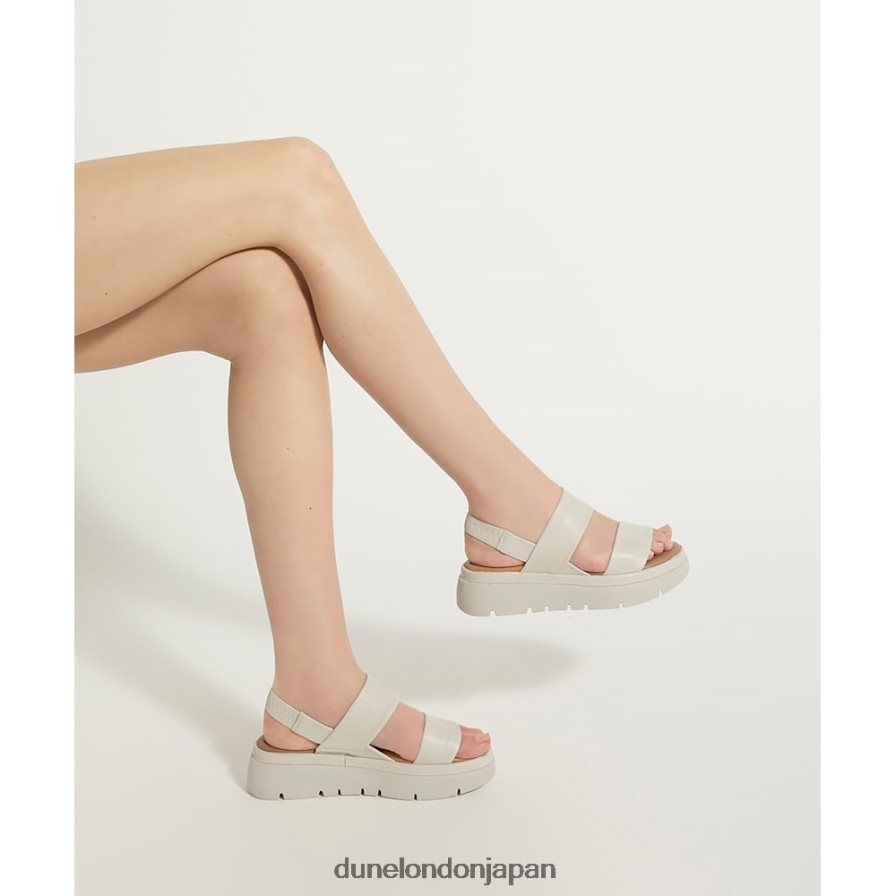 位置 パッド入りフラットフォームサンダル 生成り 女性 Dune London 4JB82R438