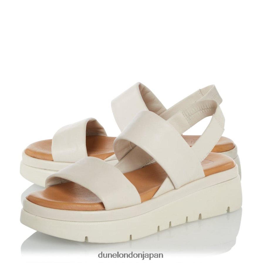 位置 パッド入りフラットフォームサンダル 生成り 女性 Dune London 4JB82R438