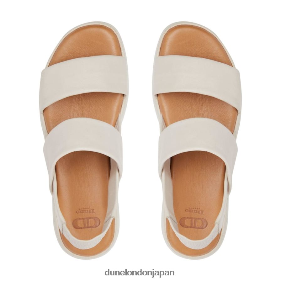 位置 パッド入りフラットフォームサンダル 生成り 女性 Dune London 4JB82R438