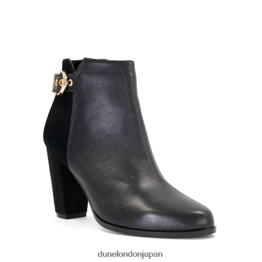 オラ バックルディテールヒールアンクルブーツ 黒 女性 Dune London 4JB82R440