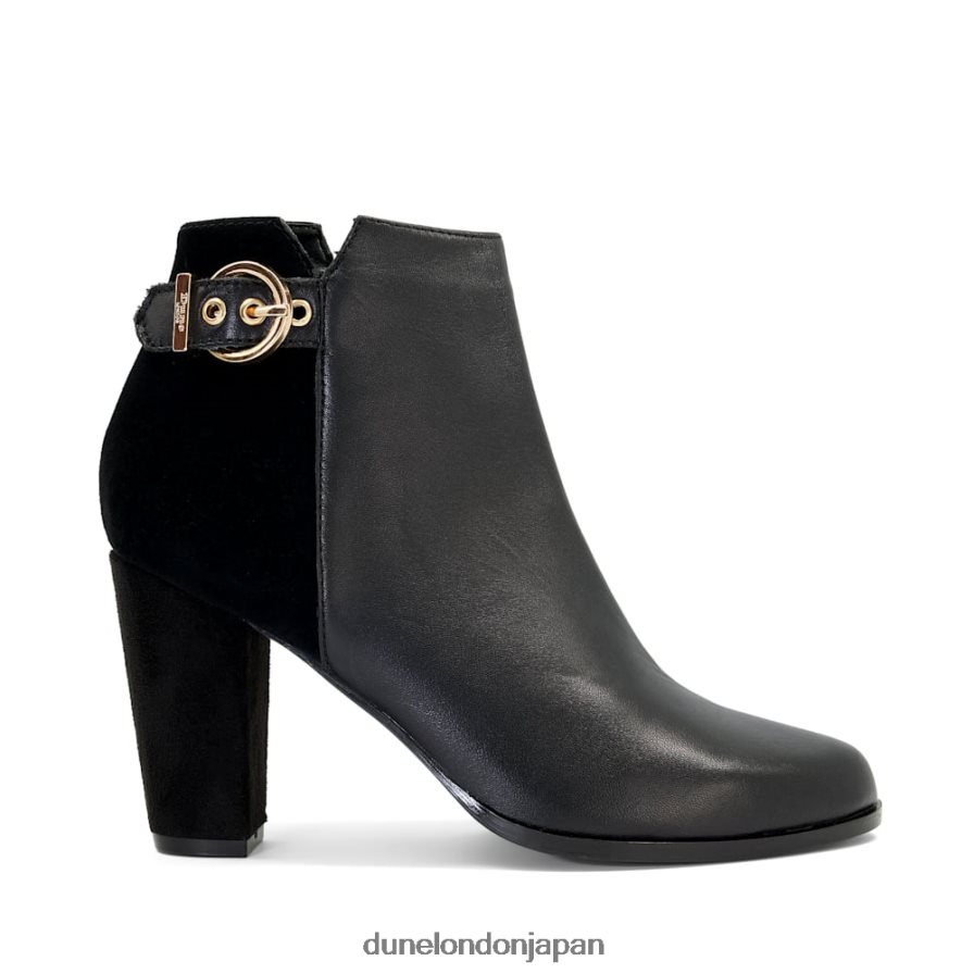 オラ バックルディテールヒールアンクルブーツ 黒 女性 Dune London 4JB82R440