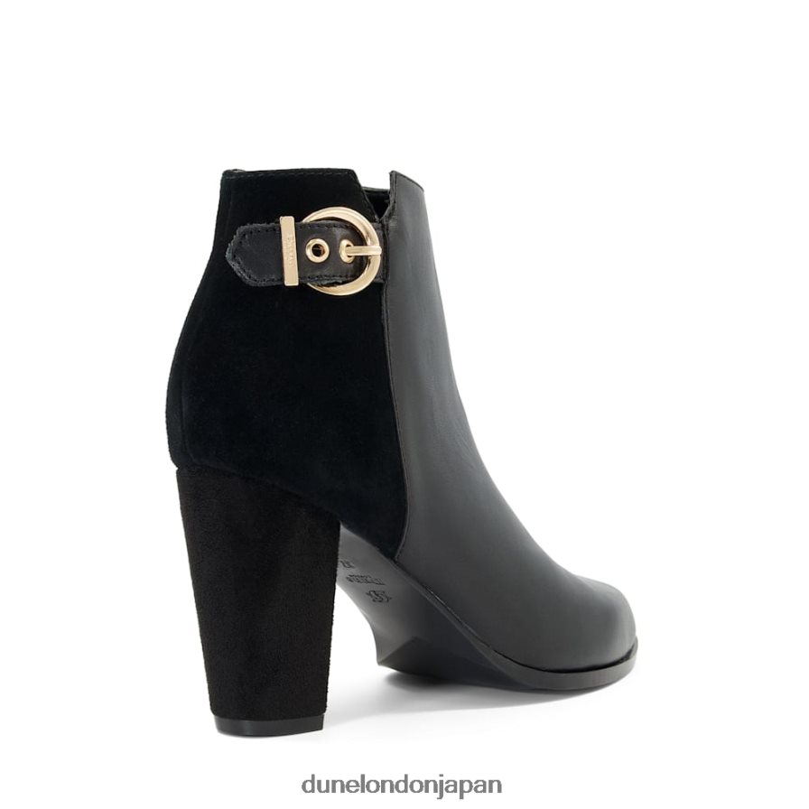 オラ バックルディテールヒールアンクルブーツ 黒 女性 Dune London 4JB82R440