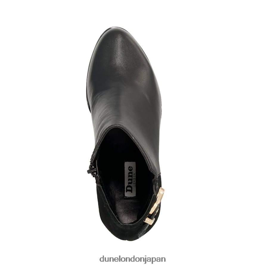 オラ バックルディテールヒールアンクルブーツ 黒 女性 Dune London 4JB82R440