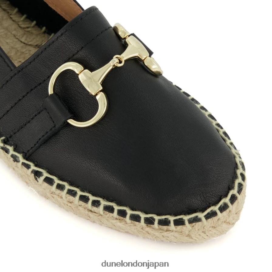 グアバ スナッフルトリム フラット エスパドリーユ 黒 女性 Dune London 4JB82R443