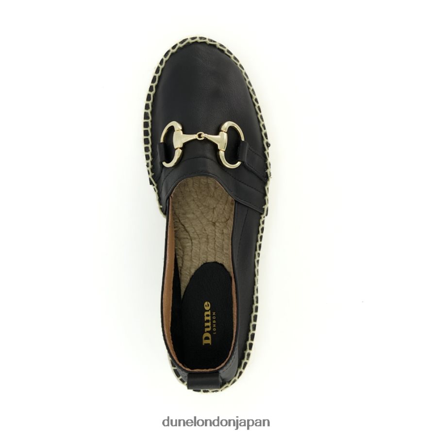 グアバ スナッフルトリム フラット エスパドリーユ 黒 女性 Dune London 4JB82R443