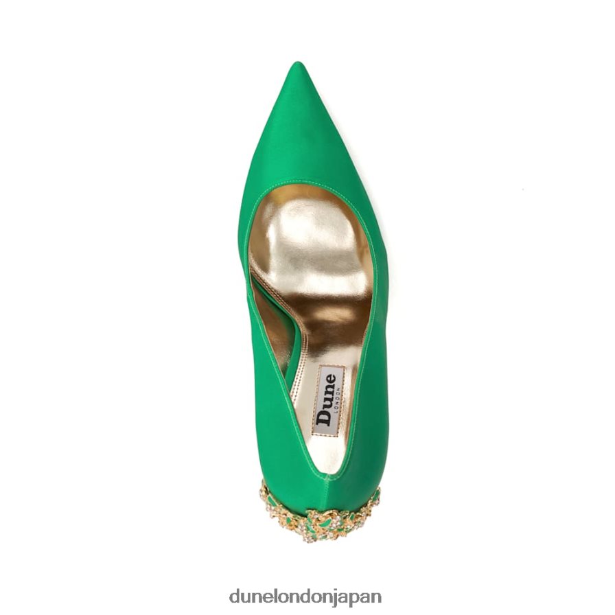 オードリー エナメルスティレットサテンコート 緑 女性 Dune London 4JB82R445