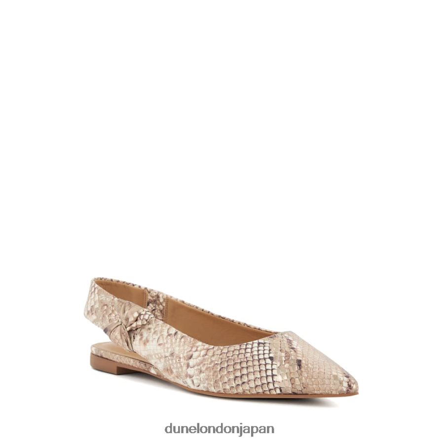 高める レザーフラットスリングバックバレエシューズ 爬虫類 女性 Dune London 4JB82R448