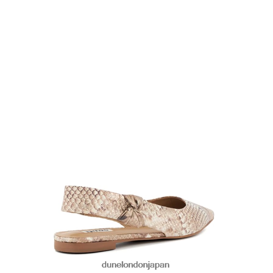 高める レザーフラットスリングバックバレエシューズ 爬虫類 女性 Dune London 4JB82R448