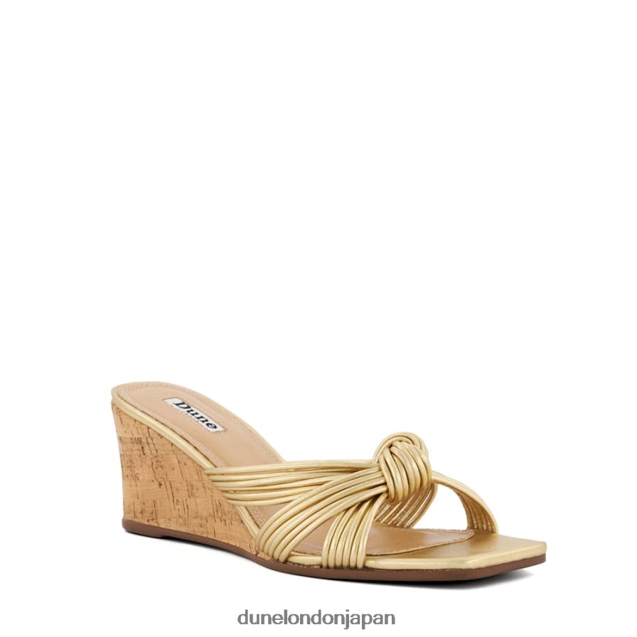 コペ ノットディテール コルクウェッジミュール 金 女性 Dune London 4JB82R450