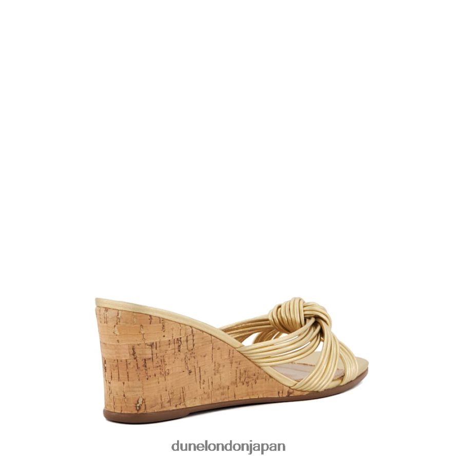 コペ ノットディテール コルクウェッジミュール 金 女性 Dune London 4JB82R450