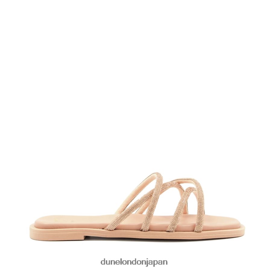 リリベット ディアマンテ クロスオーバーストラップ フラットサンダル 赤面 女性 Dune London 4JB82R451