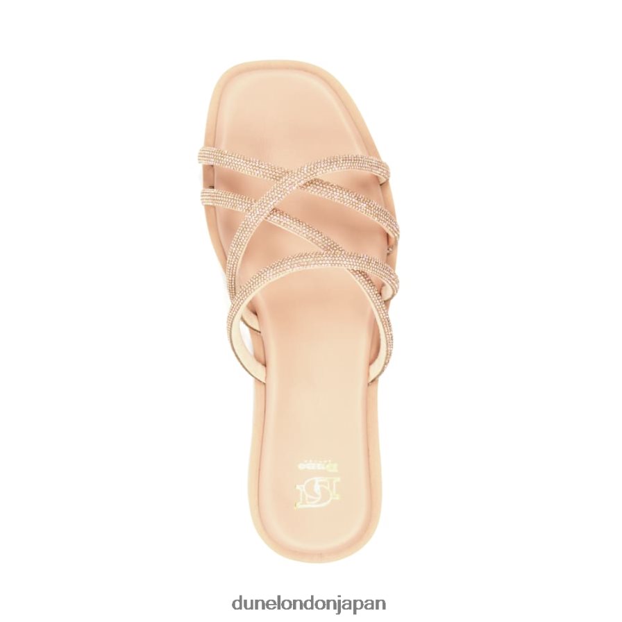 リリベット ディアマンテ クロスオーバーストラップ フラットサンダル 赤面 女性 Dune London 4JB82R451