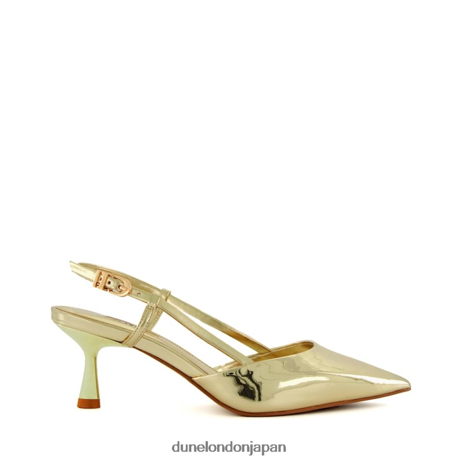 分類する フレアヒール スリングバック コートシューズ 金 女性 Dune London 4JB82R455