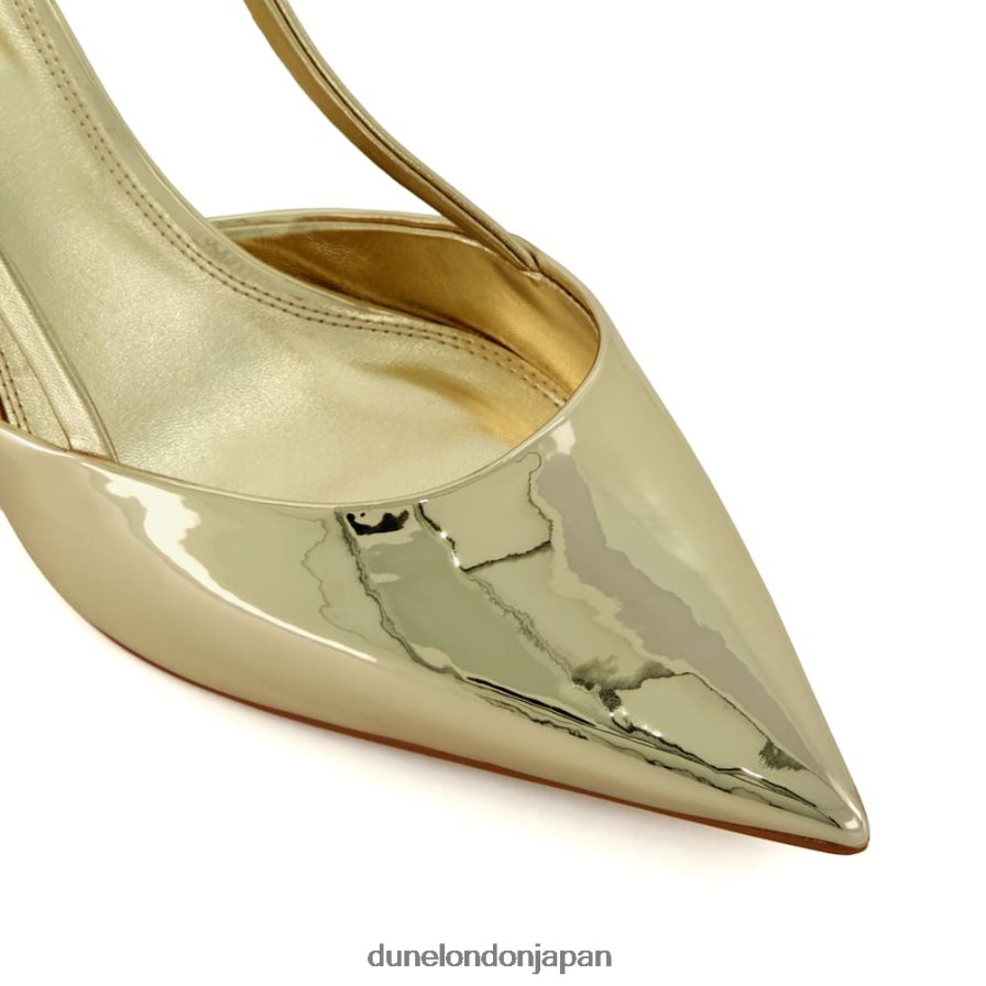 分類する フレアヒール スリングバック コートシューズ 金 女性 Dune London 4JB82R455